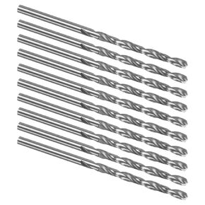 10PCS Twist Drill Bit - [1/8"] M2 High-Speed Steel Round Shank Jobber Bit Set White Gold for Metal Wood Plastic Steel Use, 43mm / 1.69" Blade Length