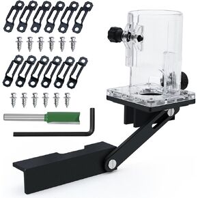 Router Groove Guide,Wood Router Tool For 65mm Trimmers,Precision Slotting Bracket, Router Accessories Includes 12 Invisible Connectors & 11mm Router Bit For Cabinets & Furniture