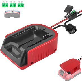 for Power Wheels Battery Adapter, Fit for Craftsman 20V Battery Adapter with Wire Connector, 14 Gauge Wire, 30Amp Fuse, DIY for Rc Car, Robotics, Rc Truck, and Work Lights (NO Battery)