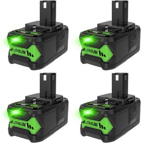 18V 6.0Ah P108 Battery Replacement for Ryobi 18V Battery Lithium-ion P102 P103 P104 P105 P107 P109 P190 P122, Compatible with 18 Volt Ryobi ONE+ Plus Cordless Tools (4 Packs)
