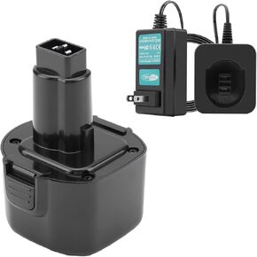 CREABEST 9.6V 3.5Ah Ni-MH Replacement Battery for DEWALT DW9062 DW9052 DW9061 DC750KA DW050 DW902 Black and Decker PS120 Include One Charger