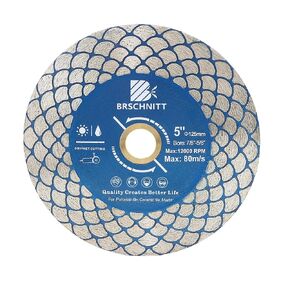 Diamond Saw Blade Tile Cutting Disc 4 1/2 inch - BRSCHNITT for 7/8"- 5/8" Arbor Angle Grinder for Cutting Grinding Porcelain Ceramic Marble Artificial Stoneware