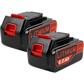 TREE.NB 6000mAh 20V Lithium Battery Replacement for Black and Decker 20V Power Tool Battery LBXR20 LBXR20B LBXR20-OPE LBXR2020 LBXR20 LB20 LBX20 LB2X4020(2 Pack)