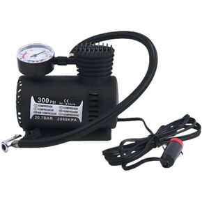 Portable Car Tire Inflator, 12V Mini Tire Pump with 3 Nozzle Adapters and Power Cord, Suitable for Car Tires, Motorcycles, Bicycles, Basketballs, Etc.