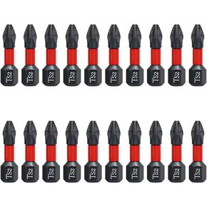 20PCS 25mm Phillips Screwdriver Bits PH2 Magnetic Screwdriver Bit Anti-Slip Phillips #2 Impact Driver Bits 1/4 Inch Hex Shank TS2 Screw Driver Bits