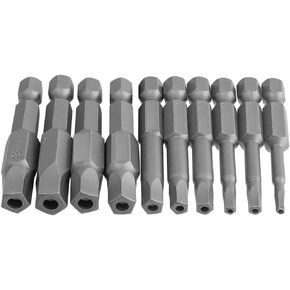 10Pcs Magnetic Pentagon Head Screwdriver Bits Set 1/4 Inch Hex Shank 2.15-7.35mm Security Screw Driver Drill Bit 50mm 5 Sided Security Tamper Proof Drive Bit
