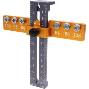 AUTOTOOLHOME Cabinet Hardware Jig Aluminum Cabinet Dowel Jig Cabinet Template Tool for Knobs,Handles and Pulls Woodworking Drill Guide
