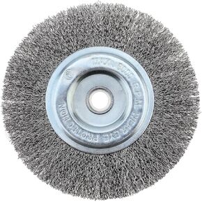 عجلة سلكية 6 بوصة لمطحنة مقاعد البدلاء مع فرشاة عجلة سلكية عالية الكربون مقاس 5/8 بوصة خشنة 0.012 بوصة in Kuwait