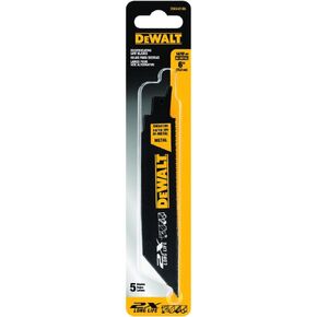 DEWALT 6-Inch Reciprocating Saw Blades, 18 TPI, 5-Pack (DWAR6118)