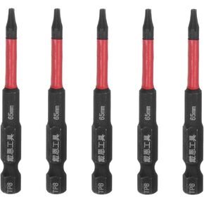 HARFINGTON 5pcs Impact Tough Torx Drill Bit T6 2.6" Length 1/4" Hex Shank S2 Steel Magnetic Insert Star 6 Point Head Screwdriver Bits