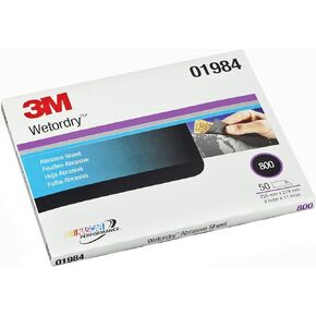 3M (01984-5PK) Wetordry 9" x 11" 800 Grit Abrasive Sheet - 50 Sheets/Box, (Case of 5)