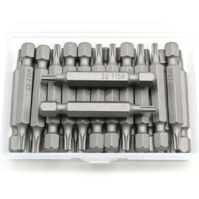 TMAX 25 pc T25H Tamper Proof Security Torx 6 point 2 Inch Screwdriver Insert Bits