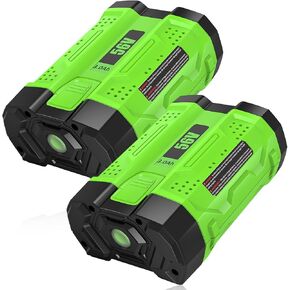 [2 Packs 3.0Ah 56V Replacement for EGO 56V Battery BA1400T BA2800 BA1400 BA2800T BA4200 Lithium Ion Battery Compatible with EGO 56V Power Tools CS1604 CS1804 CS1403 LB6504 Tools (Black+Green)