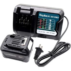 4,0A Battery BL1016 BL1041B BL1040B Replace for Makita 12V Battery with Charger 12V 10.8V DC10WD DC10SB DF031D TD110D JR103D JR105D HP332D HP333D TM30D HSS01D BL1015