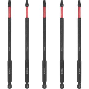 HARFINGTON 5pcs Impact Tough Torx Drill Bit T6 6" Length 1/4" Hex Shank S2 Steel Magnetic Insert Star 6 Point Head Screwdriver Bits