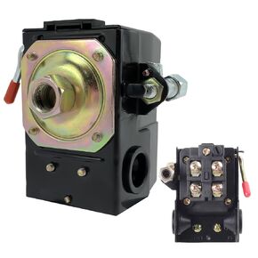 Air Compressor Pressure Switch, 90-125 psi Pressure Switch for Air Compressor,Heavy Duty 26A with Unloader & On/Off Lever