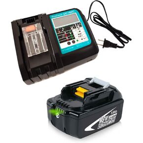 BL1850B 18V 5.0Ah with 3Ah DC18RC, Replace for Makita 18V Battery Li-Ion LXT LXT400 BL1830B BL1850B BL1830 BL1840B