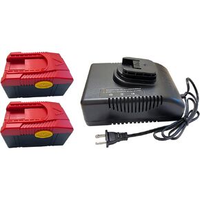 18V 4.0Ah,Replace Battery for Snap on CTB6187 CTB6185 CTB4187 CTB4185 CT6850,Replace Charger for CTC620,Sets of 2 pcs Replace Battery and 1 pc Replace Charger