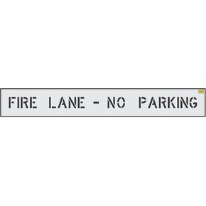 4" FIRE Lane - NO Parking Pavement and Curb Marking Stencil - 1/16" (.063") Light-Duty LDPE - Standard