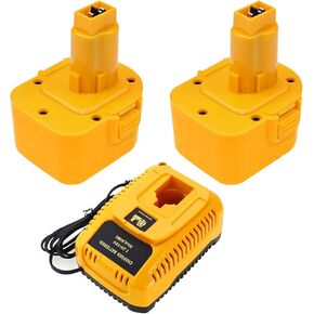 【2Packs Battery 12V 3.6Ah 】Replacemnet Battery and Charger for Dewalt 12V Battery DW9071 DC9072 DE9037 DE9071 DE9072 DE9074 DE9075 Cordless Power Compatible with Dewalt 12 Volt Battery Chargers Yellow in Kuwait