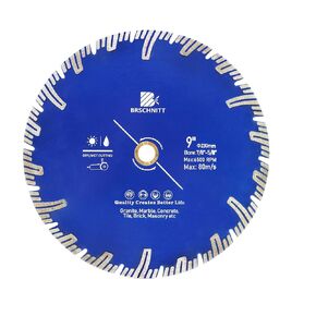 Diamond Turbo Cutting Blade 7",BRSCHNITT Diamond Saw Blade for Granite,Marble,Concrete,Porcelain Tile,Ceramic Tile,Masonry