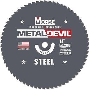 Morse Metal Devil CSM1466FSC, Circular Saw Blade, Carbide Tipped, Steel Cutting, 14 inch, 1 Pack
