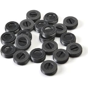 Fielect Carbon Brush Holder Caps 14mm O.D. 5mm Thickness Motor Brush Cover Plastic Fitting Thread Black 20Pcs