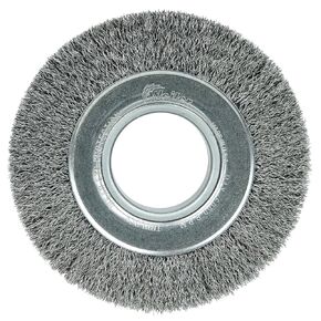 Weiler 06070 6" Medium Face Crimped Wire Wheel, .0118" Steel Fill, 2" Arbor Hole, Made in the USA