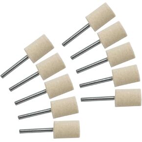 NGe 20Pcs 3/10inch Wool Felt Polishing Bits Mandrel White Cylinder Rotary Tool Accessories Kit Fit Dremel - 1/8inch Shank (3x8mm cylinder)