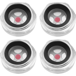 4pcs 3/8 Air Compressor Oil Level Sight Glass BSP Aluminum Alloy Liquid Level Connector Suitable for Air Compressor Check the Pump Oil Level