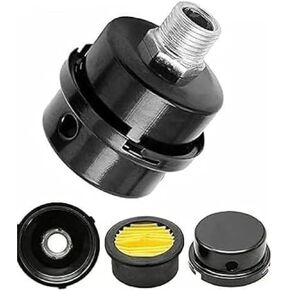 HL018200AV Metal Boutique Air Compressor Silencer Filter with 20mm Thread (1/2"PT 20mm) - Compatible with Campbell Hausfeld, Husky, and Sears Air Compressors.