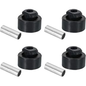 PATIKIL 1.6"x1.2" Refrigeration Compressor Rubber Mounting Feet, 4 Pack Foot Mount Anti Vibration Pad Replacement with Iron Tube for Air Conditioner Refrigerator Electric Motor, Black