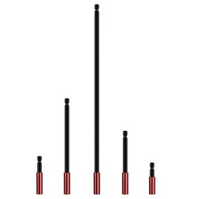 5pcs Magnetic Drill Bit Extension with 1/4 inch Hex Shank, S2 Steel Screwdriver Bit Holder, Bit Extension Holder for Impact Driver (50/60/100/150/300mm Length)