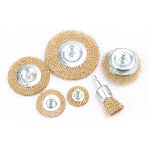 Hoteche 6-Piece Drill Wire Brush set Abrasive Wheel Cup Brushes for Metal Cleaning, Rust Removal, and Surface Preparation, 1/4" Hex Shank