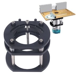 Router Lift Base, Aluminum Alloy Stainless Steel 4 Jaw Clamping, Metal Milling Table Lifting System, for Small Electric Tenoning Trimming Machines Chamfering, Gong Machine, Black