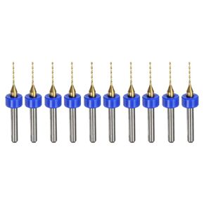 uxcell 10pcs PCB Drill Bits 1/8" Shank 0.5mm Titanium Coated Carbide Micro Twist Mini Drill Bits Set Rotary Drilling Tool for Print Circuit Board Jewelry CNC Engraving