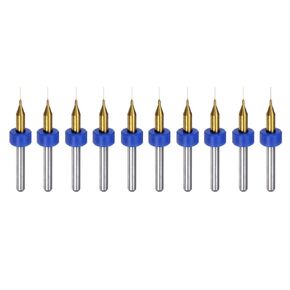 uxcell 10pcs PCB Drill Bits 1/8" Shank 0.5mm Titanium Coated Carbide Micro Twist Mini Drill Bits Set Rotary Drilling Tool for Print Circuit Board Jewelry CNC Engraving