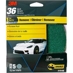 3M Green Corps Sanding Disc with Stikit Attachment, 31548, 6 in, 36 Grit