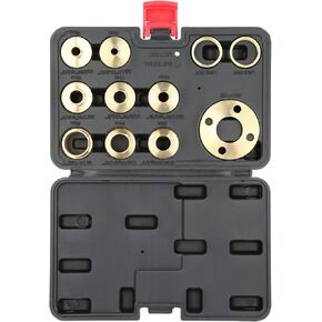 Router Guides Kit, 11Pcs Brass Router Template with Lock Nut Adapter, Portable Router Bushing Kit with Carrying Case, Machined Router Template Bushings