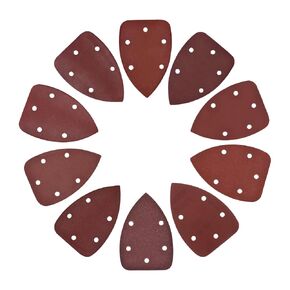 50pcs Mouse Sander Detail Sandpaper - [ 80-3000 Grit, 3.5" x 5.5"] Triangle Hook and Loop Assorted Sanding Pads Sheet for Wood Furniture Polishing Use | 5 Hole, Aluminum Oxide