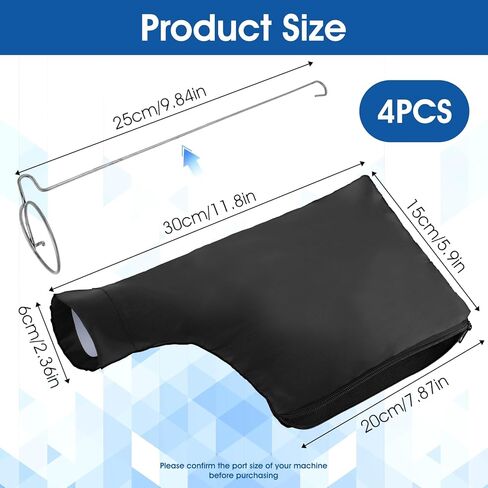 4 عبوات من أكياس غبار منشار ميتري، حقيبة تجميع غبار منشار الطاولة السوداء مع سحاب وحامل سلكي قابل للتعديل وإكسسوارات منشار طاولة وحقائب تجميع الغبار لمنشار ميتري للأعمال الخشبية 255 موديل in Kuwait