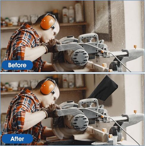 4 عبوات من أكياس غبار منشار ميتري، حقيبة تجميع غبار منشار الطاولة السوداء مع سحاب وحامل سلكي قابل للتعديل وإكسسوارات منشار طاولة وحقائب تجميع الغبار لمنشار ميتري للأعمال الخشبية 255 موديل in Kuwait