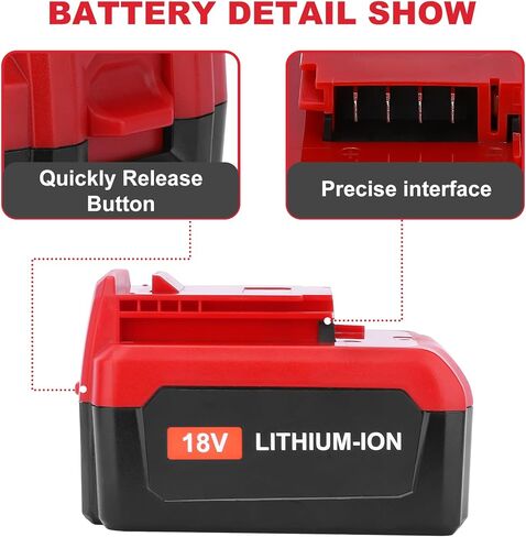 ترقية 6.0Ah 2 حزمة PC18B بديلة لكابل بورتر 18 فولت بطارية متوافقة مع كابل بورتر بطارية ليثيوم 18 فولت PCC489N PCXMVC PC18BL PC18BLX PC18B-2 بطاريات أدوات كهربائية لاسلكية (أحمر) in Kuwait
