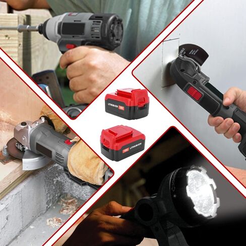 ترقية 6.0Ah 2 حزمة PC18B بديلة لكابل بورتر 18 فولت بطارية متوافقة مع كابل بورتر بطارية ليثيوم 18 فولت PCC489N PCXMVC PC18BL PC18BLX PC18B-2 بطاريات أدوات كهربائية لاسلكية (أحمر) in Kuwait