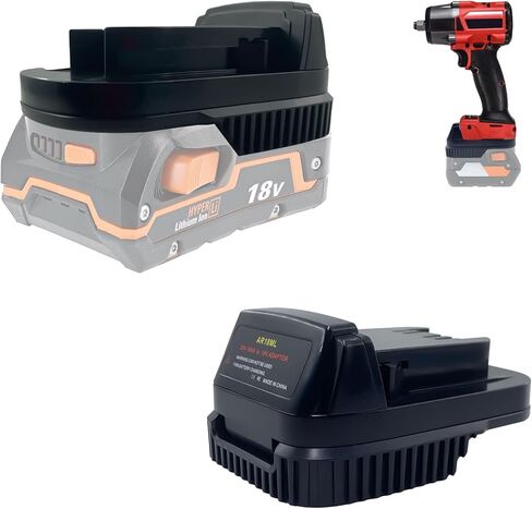 محول بطارية لبطارية Ridgid AEG 18V Hyper Li-ion، محول AR18MIL لتحويل Ridgid 18V ليحل محل بطارية ليثيوم أيون Milwaukee 18V والعمل لأدوات الطاقة Milwaukee M18 (بدون بطارية) in Kuwait