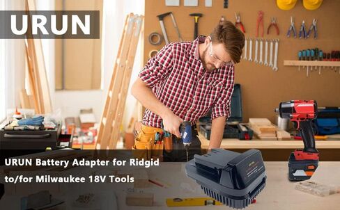 محول بطارية لبطارية Ridgid AEG 18V Hyper Li-ion، محول AR18MIL لتحويل Ridgid 18V ليحل محل بطارية ليثيوم أيون Milwaukee 18V والعمل لأدوات الطاقة Milwaukee M18 (بدون بطارية) in Kuwait