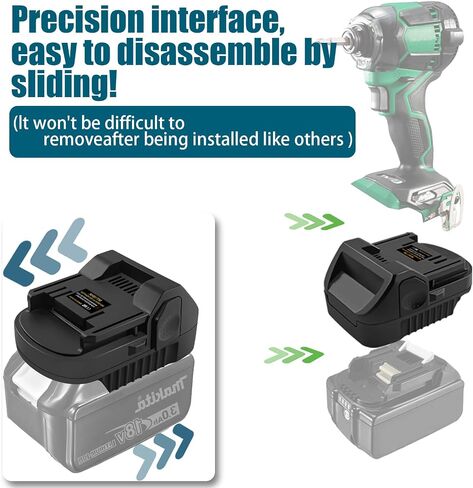 Adapter for Makita 18V Lithium Battery Converter for Metabo18V&Hitachi 18V Battery, to Metabo HPT 18V Battery Convert to for Hitachi 18V Lithium Cordless Tool and Metabo18V (Not 36V) Slide Style Tools in Saudi Arabia