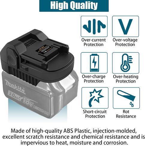 Adapter for Makita 18V Lithium Battery Converter for Metabo18V&Hitachi 18V Battery, to Metabo HPT 18V Battery Convert to for Hitachi 18V Lithium Cordless Tool and Metabo18V (Not 36V) Slide Style Tools in Saudi Arabia