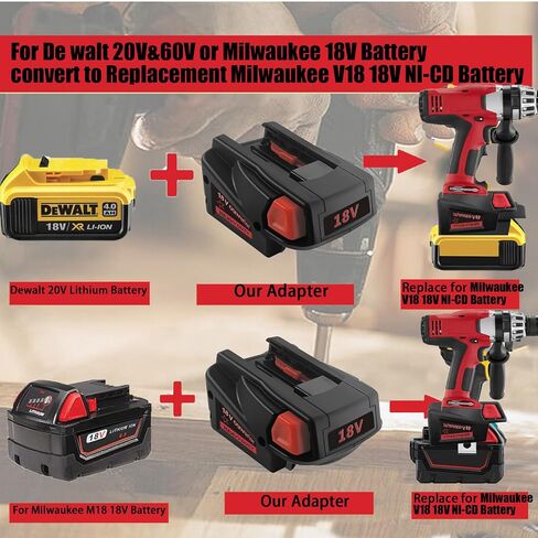 محول لمحول بطارية ليثيوم ماكيتا 18 فولت لبطارية Metabo18V وبطارية هيتاشي 18 فولت، إلى بطارية ميتابو HPT 18 فولت للتحويل إلى أداة ليثيوم هيتاشي 18 فولت وأدوات نمط الشريحة Metabo18V (وليس 36 فولت) in Kuwait