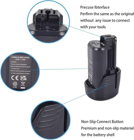 BAT411 BAT412 Battery, 10.8V 1.5Ah Li-ion Rechargeable Battery Compatible for Bosch Blue Cordless Power Tools in Saudi Arabia